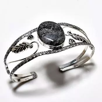 Русский чароит драгоценный камень 925 посеребренный ювелирный браслет ручной работы браслет-манжета