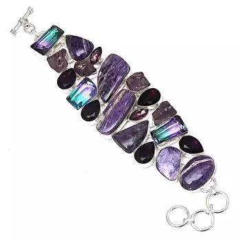 Русский чероит аметист драгоценный камень женские унисекс ювелирные браслеты 7-8