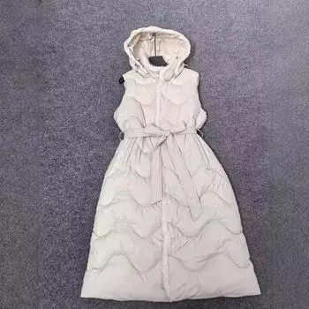 Русский длинный пуховый хлопковый жилет женский новый модный высококачественный хлопковый жилет талия тонкая теплая куртка M