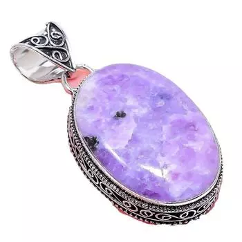 Русский драгоценный камень чароит, кулон ручной работы из стерлингового серебра 925 пробы 2,17 дюйма AH-773 2.2 фиолетовый