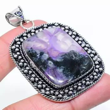 Русский драгоценный камень чароит ювелирное изделие из серебра 925 пробы кулон 2.56 M1B60