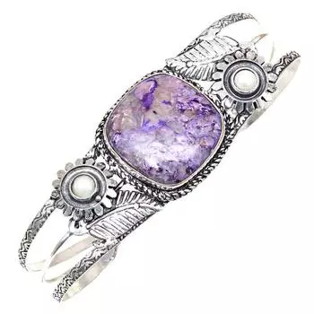 Русский драгоценный камень чероит этнические украшения браслеты-манжеты 7 регулируемые