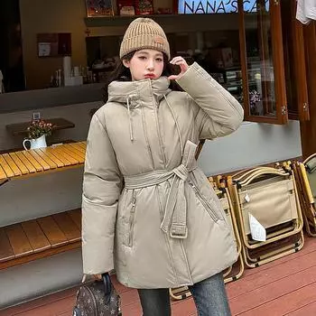 Русский хлопковый пиджак облегающий пояс карман на молнии зимний темперамент правило хлопковый пиджак M чёрный