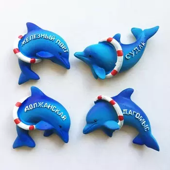 Русский милый магнит с дельфином на холодильник, магнит на холодильник, наклейка 3D, ручная работа, смола, подарок для путешествий, сувенирная коллекция, украшение