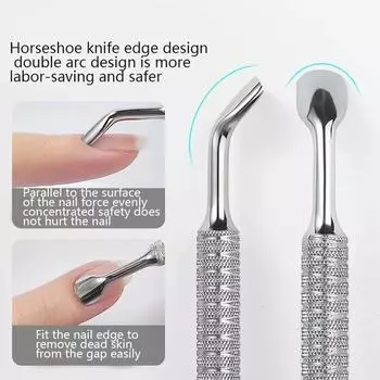 Русский высококачественный маникюрный салон средство для снятия лака маникюр педикюр металлическая ложка для удаления кутикулы инструменты для дизайна ногтей серебряный