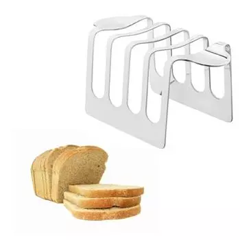 Rust-proof Toast Holder Extended Handle Bread Stand Practical Stainless Steel Toast Rack Hotel серебряный