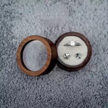 Rustic Visible Window Engagement Ceremony Wedding Jewelry Box Case Gift Ring Box Storage Box Ring Bearer Box Presentation Box