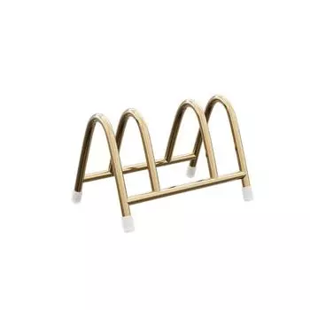 Rustproof Pot Lid Holder Vertical Chopping Board Rack Durable Cutting Board Holder Cabinet Gold 3 Grids