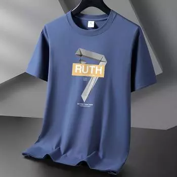 Ruth 10 цветов, мужская футболка из чистого хлопка, свободная мужская футболка с круглым вырезом и коротким рукавом, большой размер S-6XL S