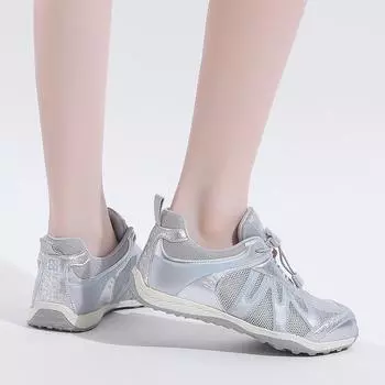 Ruth серебристые сетчатые дышащие кеды женские летние новые жареные уличные толстая подошва увеличивающие рост легкие повседневные спортивные туфли 35