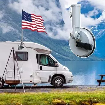 Крепление для флага автофургона, основание для флагштока автофургона, установка без повреждений, крепление для флагштока из алюминиевого сплава, универсальное основание для флагштока на открытом воздухе