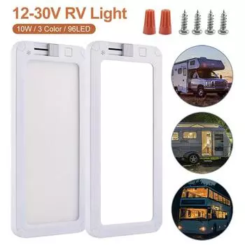 RV Interior Lights 96 LED 3 Colors Dimmable Interior Lighting 12V-30V Ceiling Dome Light For Campers RV Truck Motorhome W8Q8