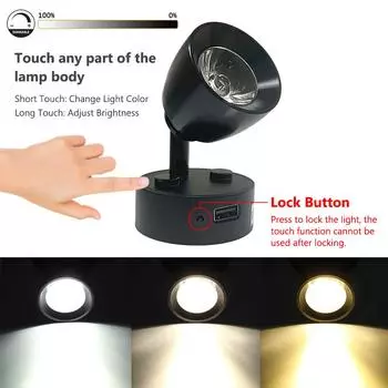 RV Reading LED Lamp 12-24V LED Spotlight Car Interior Lighting USB Boat Lights Adjustable LED Wall Sconces Camper Van Caravan 1PC