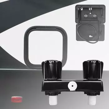 RV Shower Faucet RV Shower Valve Diverter 4” Bathroom Shower Mixing Valve Control for RV Camper Van Travel with Dual Knobs чёрный