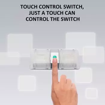 Светодиодный потолочный двойной купольный светильник на колесах, постоянный ток 918 В, 60006500 К, сенсорное освещение с регулируемой яркостью, внутреннее светодиодное освещение с прозрачный