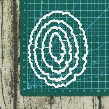 Рваные эллиптические металлические трафареты для высечки своими руками, трафарет, декоративные трафареты для скрапбукинга, открытки серебряный