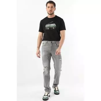 Рваные джинсы мужские серии серые