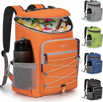Rxakudedo Кулер Легкий Изолированный Упаковка из 30 штук для Дизайна Мягкий Изолированный Кемпинг Пляж Портативный Изолированный Изолированный Рюкзак для Путешествий и оранжевый