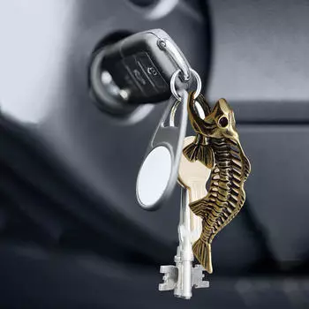 Рыбья кость подвеска украшения контейнер фигурка латунь золотой декор аксессуары шарм для брелоков