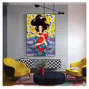 Рыба Аннотация Романтический Стиль Холст Картина Искусство Принт Плакат Картина Стена Гостиная Домашний Декор Скандинавский Современный Мультфильм Девушка И 21cm30cm NoFrame