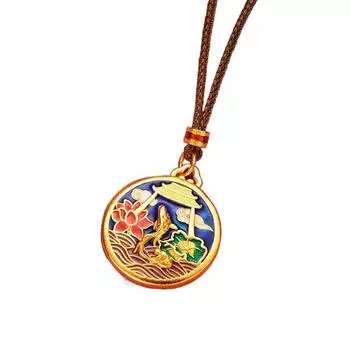 Рыба Цветок Подвеска Ожерелье Полая Цепочка на Ключицу Ретро Ожерелье в Китайском Стиле Таиланд Style E
