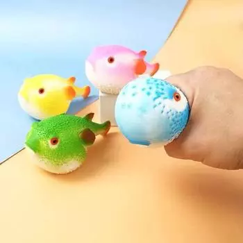 Рыба-собака Рыба-собака Сжимающая игрушка-щипок Моделирование Рыба-собака Щипок Музыкальная игрушка-вентилятор Украшения для дома random color 1pc