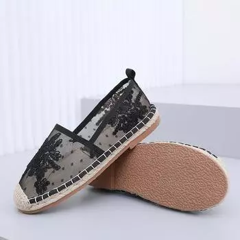 Рыбацкая обувь, женская обувь мелкой вязки, маленькая ароматная женская обувь, повседневная женская обувь для ленивых женщин на одной ноге 35 чёрный