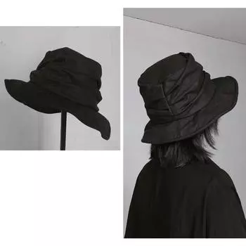 Рыбацкая шляпа YamamotoStyle, маленькая многослойная плиссированная хлопковая шляпа-тазик для мужчин и женщин 56-59 см One Size