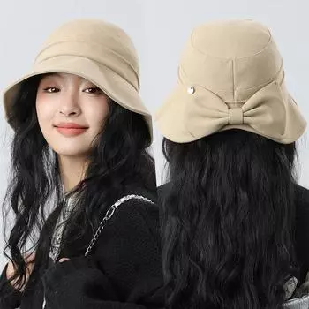 Рыбацкая шляпа женская осенне-зимняя шляпа-бассейн чёрный