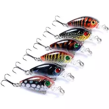 Рыбалка 6 шт. 4,5 см искусственные 4 г рыболовные принадлежности реалистичные воблер для жесткой воды приманка для плавания рыбная приманка