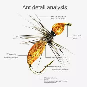 Рыбалка на открытом воздухе, муравьиный крючок, дорожная биомиметическая приманка, 8 шт. 12#