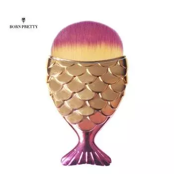 Рыбий хвост, градиентные украшения для ногтей, цветные мягкие волосы, кисть для очистки ногтей от пыли, инструмент для маникюра