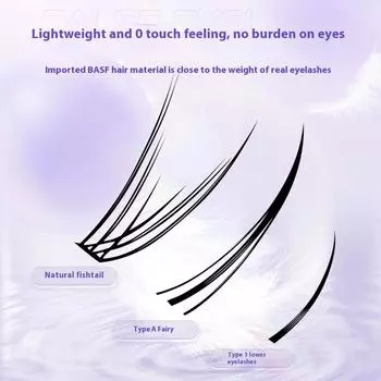 Рыбий хвост одиночный кластер натуральные имитационные ресницы естественно пушистые накладные ресницы чёрный
