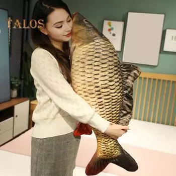 Рыбка плюшевая игрушка для детей мягкая подушка в форме животного милая подушка в форме рыбы застежка-молния мягкая и приятная кукла-рыба подарок на день рождения 60 cm D