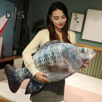 Рыбка плюшевая игрушка для детей мягкая подушка в форме животного милая подушка в форме рыбы застежка-молния мягкая и приятная кукла-рыба подарок на день рождения 60 cm E