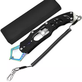 Рыбная ловля в ночное время Рыбная ловля Флуоресцентная рыбалка Изготовлена из алюминия Ржавчина Грузоподъемность Рыбная ловля одной рукой Веревка с потерянным захватом для ловли в пруду, чёрный