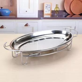 Рыбная тарелка для гриля коммерческого назначения Овальный противень для выпечки Спиртовой нагреватель Яйцевидный нагреватель Простые рыбные тарелки Обеденная тарелка Рыбный гриль