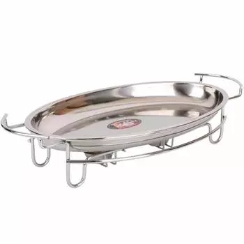 Рыбная тарелка для гриля коммерческого назначения Овальный противень для выпечки Спиртовой нагреватель Яйцевидный нагреватель Простые рыбные тарелки Обеденная тарелка Рыбный гриль