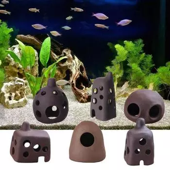 Рыбное убежище, фиолетовая банка с песком, рыба, креветки, среда обитания, среда обитания, аквариум, ландшафтное украшение, аквариум 7