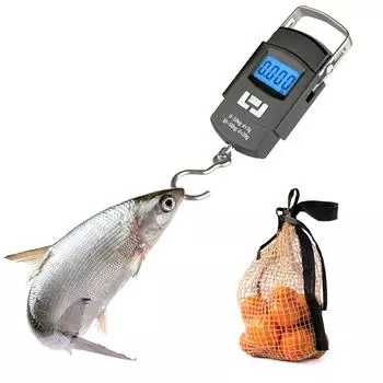 Рыбные весы 110 фунтов/50 кг весы для багажа с ЖК-дисплеем с подсветкой цифровые рыболовные весы портативные подвесные весы чемоданные весы