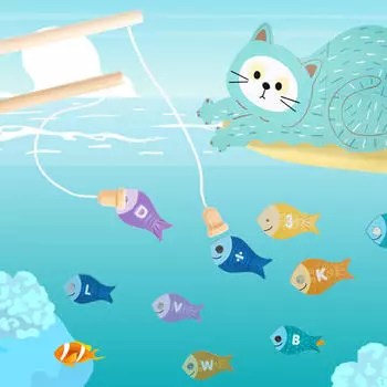 Рыболовная игра Игрушки для дошкольного раннего обучения на день рождения в подарок 3 4 5 лет