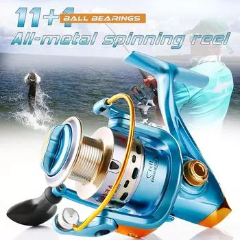 Рыболовная катушка 11 + 1BB5.1: 1 снаряжение, чем морская рыбалка, аксессуары для рыболовных снастей, высококачественная рыболовная катушка 1000 синий