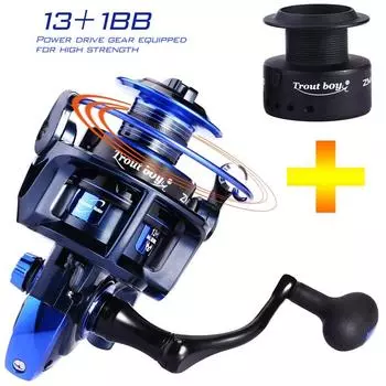 Рыболовная катушка 14BB, спиннинговые катушки с новейшим дизайном, уникальный основной корпус и бесплатная запасная графитовая шпуля 2000