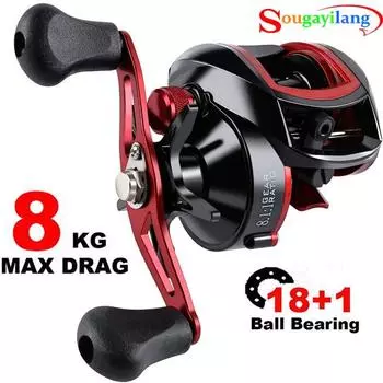 Рыболовная катушка 18+1BB, 8,1:1, карбоновые приманки, 18 фунтов, левая и правая рыболовная катушка Left Hand