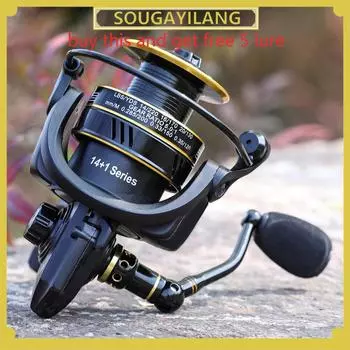 Рыболовная катушка 2000-5000 14 + 1BB, спиннинговая рыболовная катушка, спиннинг для соленой, пресноводной рыбалки, колесо 2000