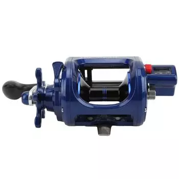 Рыболовная катушка 4.3:1-кратное алюминиевое сплавное барабанное сопротивлении катушки 714 с лескосчетчиком для моря