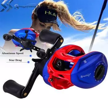 Рыболовная катушка для наживки 13 + 1BB с магнитным тормозом для морской рыбалки, спортивное рыболовное колесо на открытом воздухе Left handle