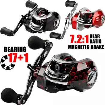 Катушка для удочки с двойным стоппером ультра-легкая и прочная Left Hand красный