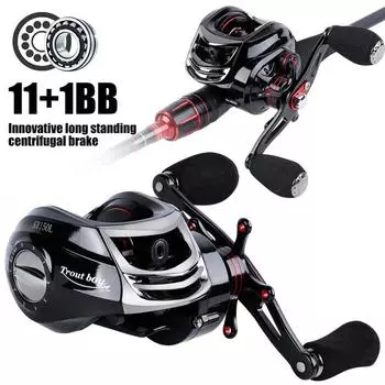 Рыболовная катушка для наживки 6,3: 1/18 + 1, катушка с магнитным переключателем, катушка, аксессуары для морской рыбалки right