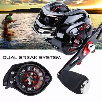 Рыболовная катушка для наживки Сверхгладкая передаточное число 6,3:1 11 + 1 экранированные шарикоподшипники Рыболовные катушки Left Hand серебряный